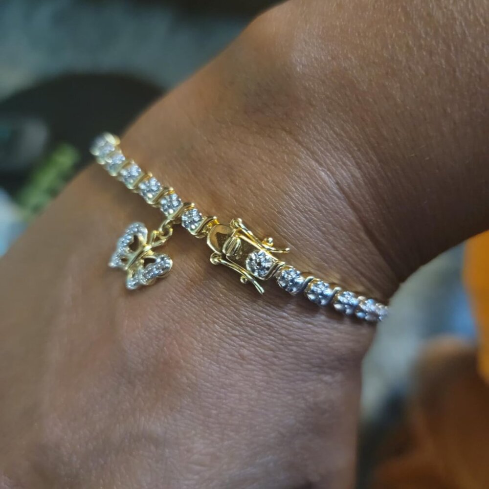 Neiman Marcus 18k Gold Plated Butterfly Tennis Bracelet